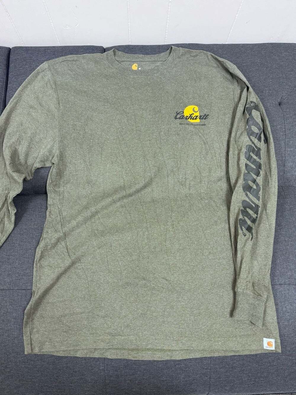Carhartt Original Fit Long Sleeve Sleeve-Logo T-Shirt Green